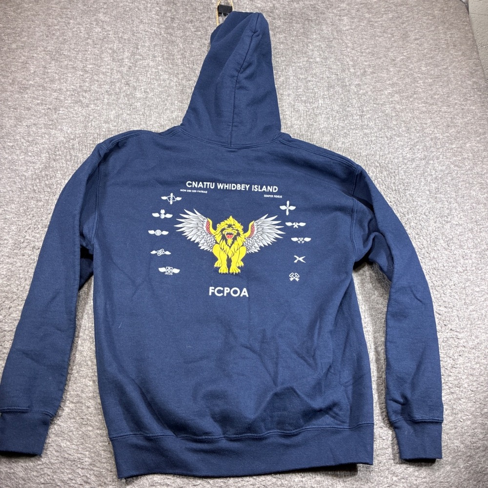 Navy CNATTU Whidbey Island FCPOA Gildan Pullover Hoodie Men Medium Military